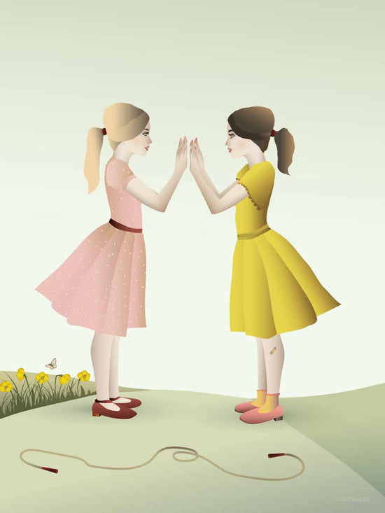 Hand-Clapping Girls - 40 x 30